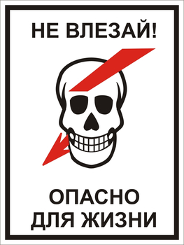 S29/1 Не влезай! опасно для жизни! - Знаки безопасности - Знаки по электробезопасности - магазин "Охрана труда и Техника безопасности"